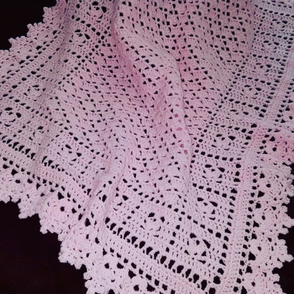 Pink baby Heirloom blanket